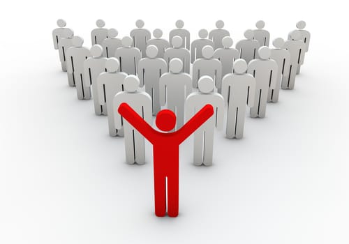 一つの中国人站は人々の前にあります。