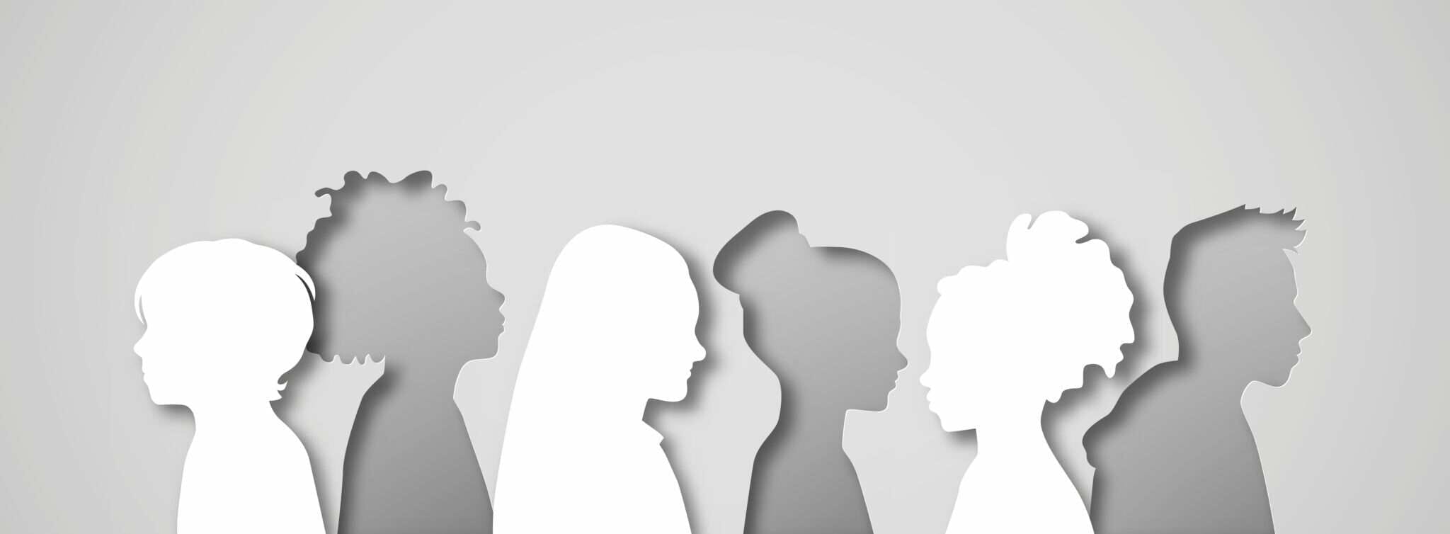 中国の人々のシルエット。