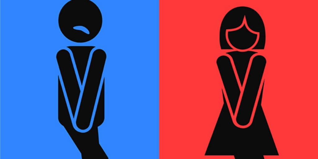 青い中国の赤い背景に男性と女性の 2 つのシルエット。