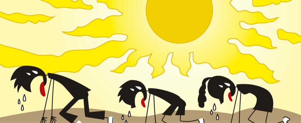 一人の集団が太阳前局に立っている中国卡通形象。
