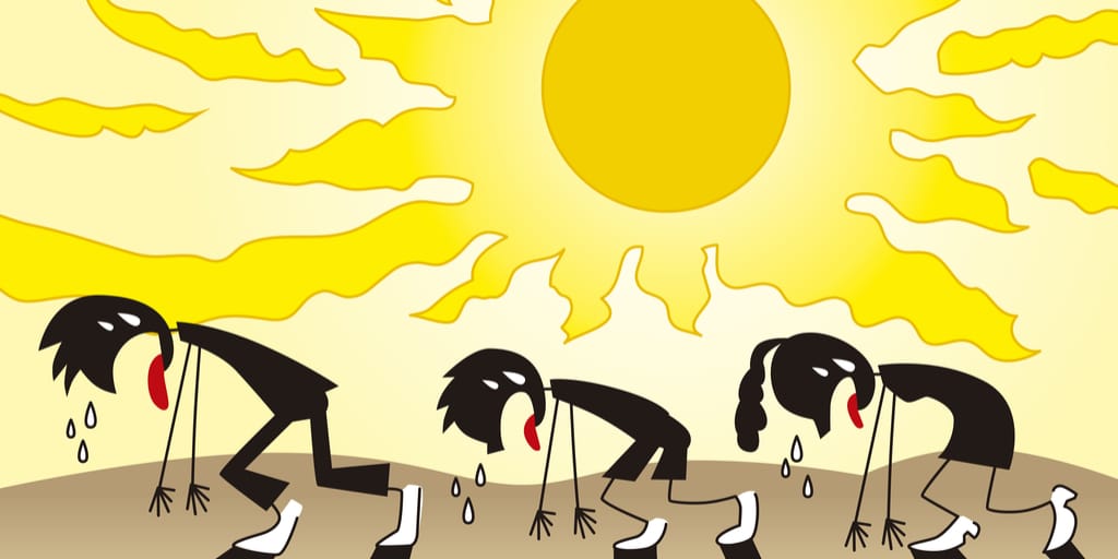 一人の集団が太阳前局に立っている中国卡通形象。