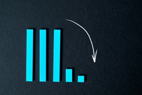 The,Graph,Goes,Down,On,A,Black,Background.,Recession,And The,Graph,Goes,Down,On,A,Black,Background.,Recession,And