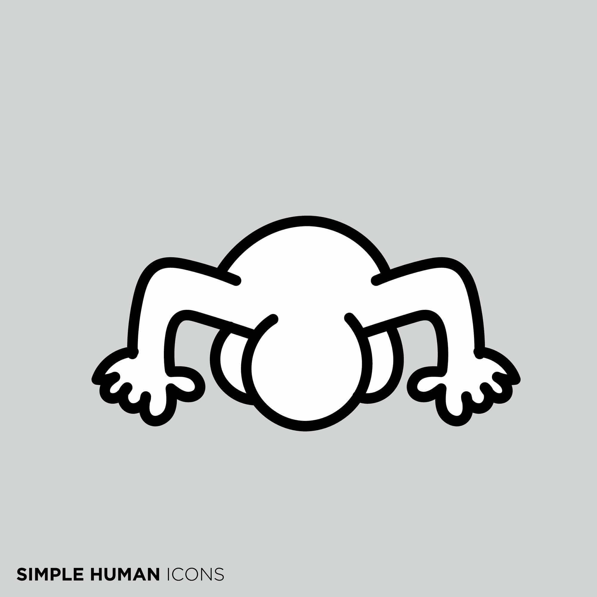 灰色の背景に、一人の人物の絵が描かれています。