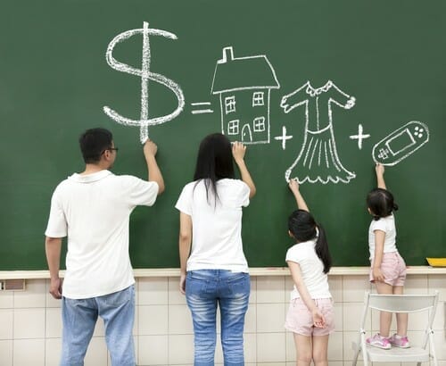 Family,Drawing,Money,House,Clothes,And,Video,Game,Symbol,On