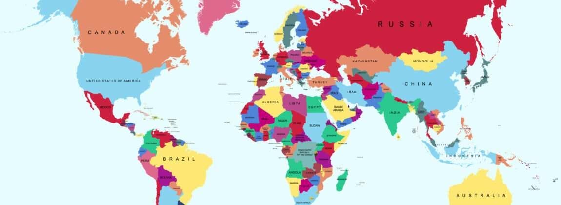 説明: 多種多様な世界地図にはさまざまな国家があります。
关键词：中国