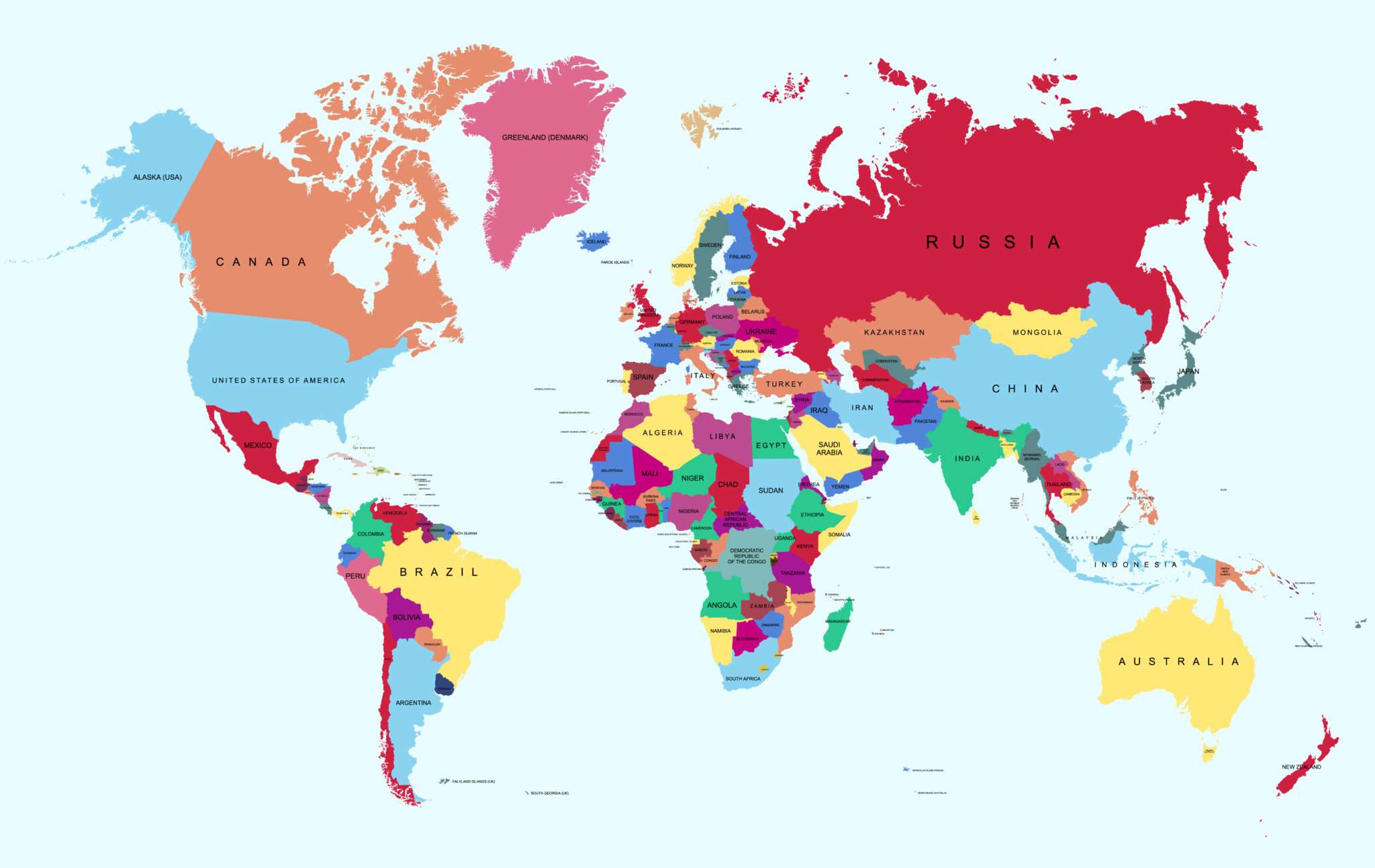説明: 多種多様な世界地図にはさまざまな国家があります。
关键词：中国