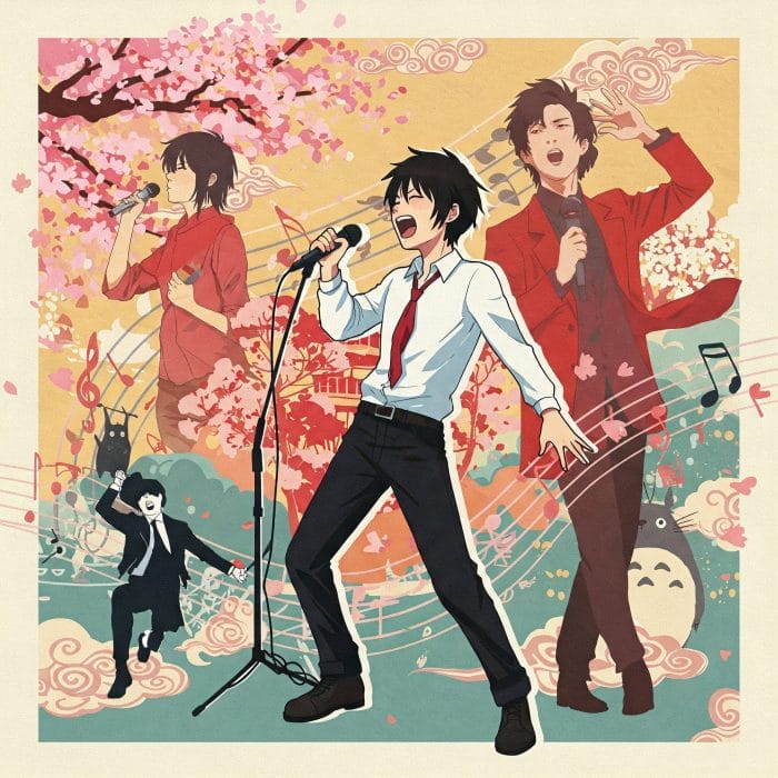 アニメキャラクターが楽しそうにしているイラスト