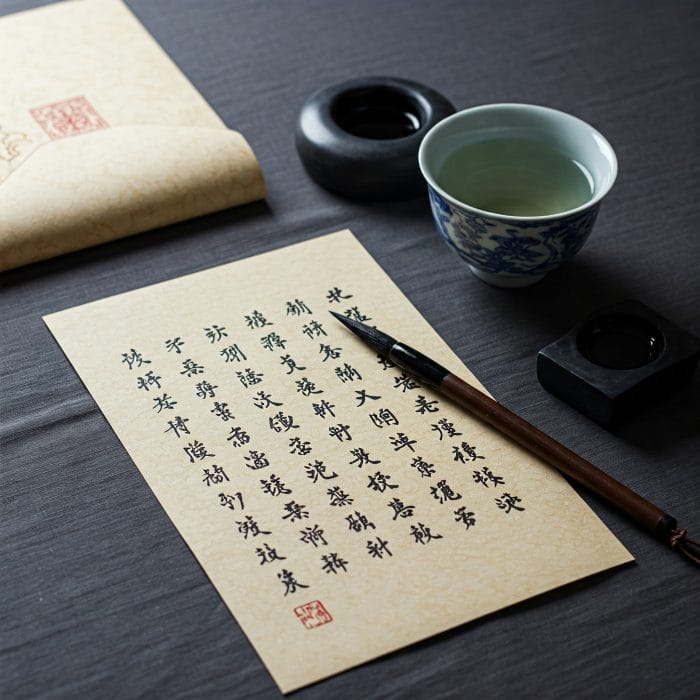 中国語の手紙の構成要素を示すインフォグラフィック