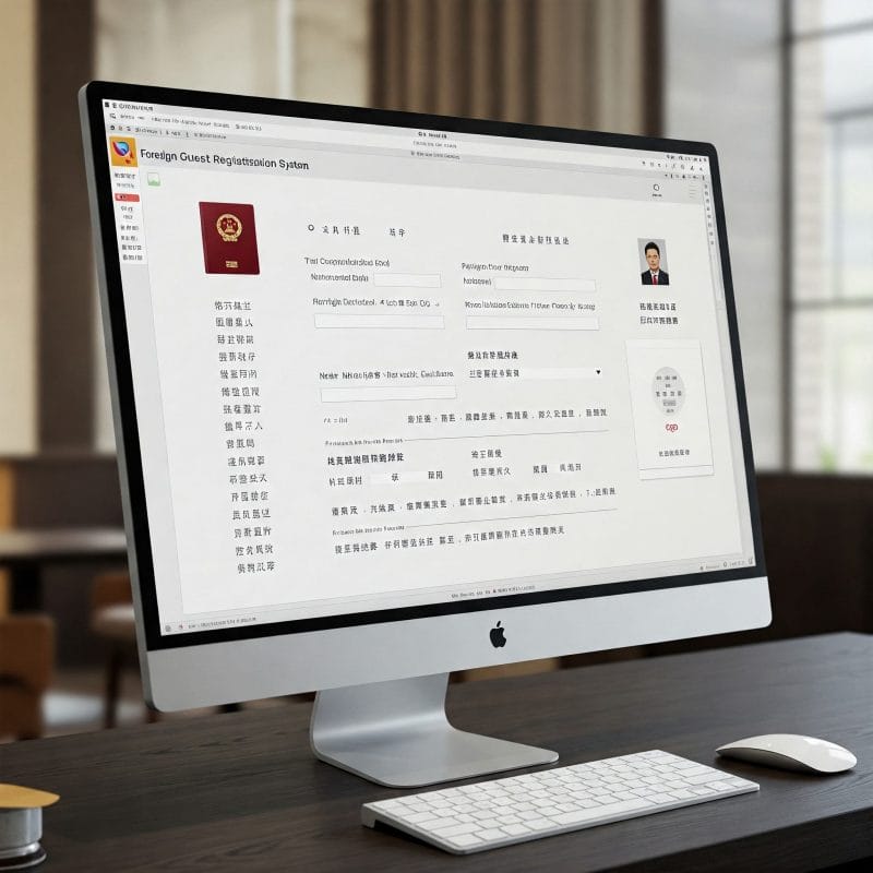 ホテルの受付で困惑する外国人旅行者