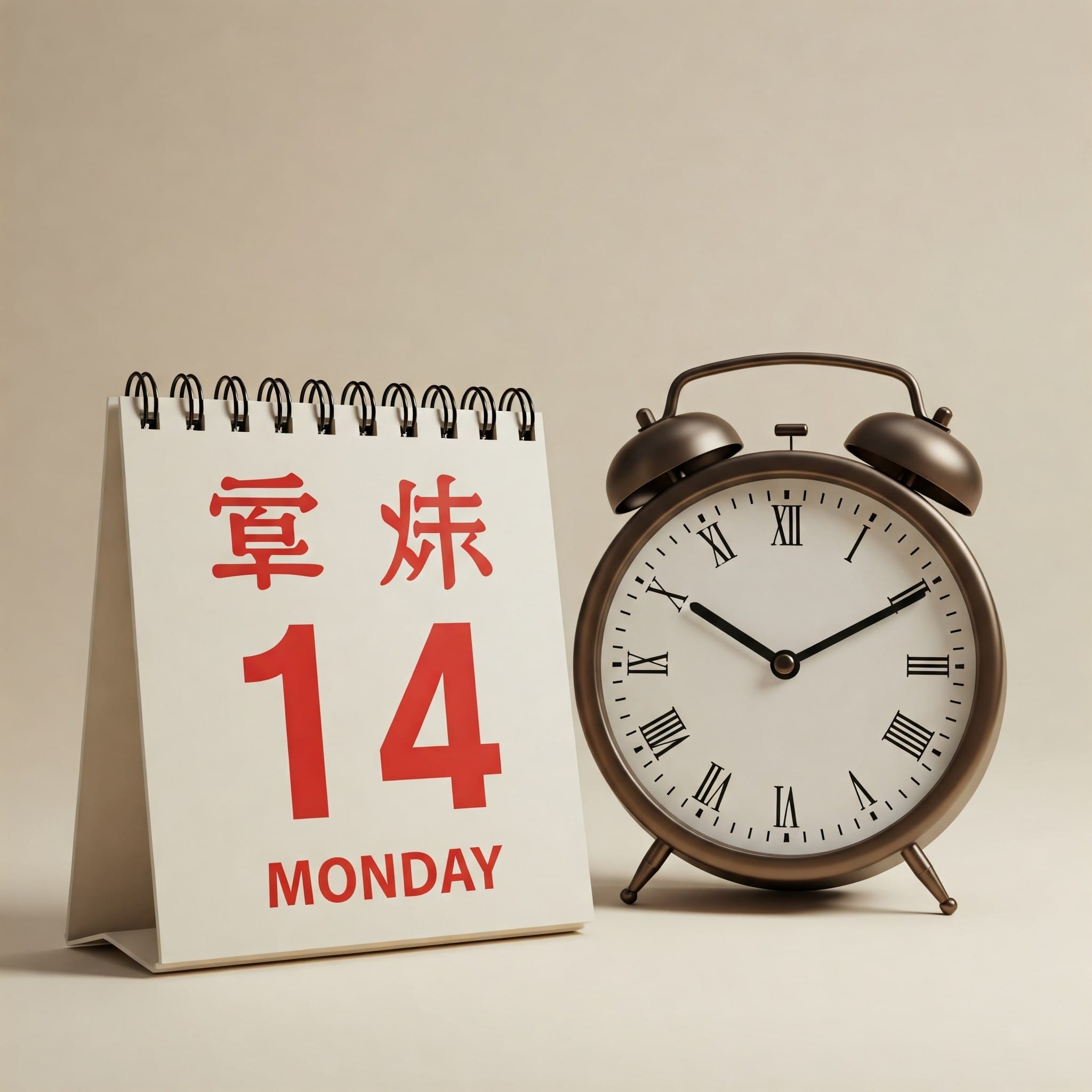 カレンダーと時計のイラスト