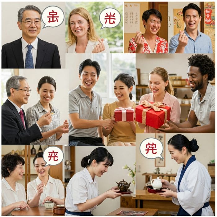 指ハートのジェスチャーをする手