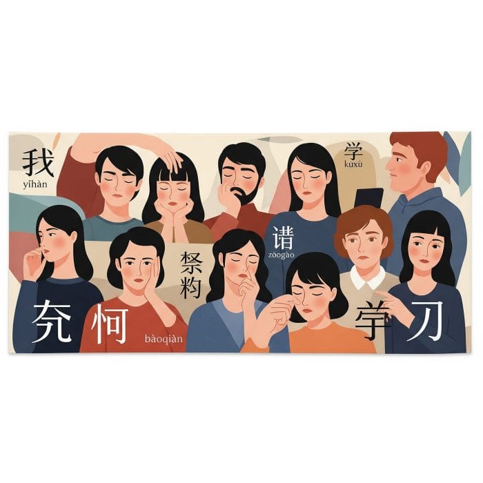 「残念」の様々なニュアンスを表現する抽象的なイメージと漢字