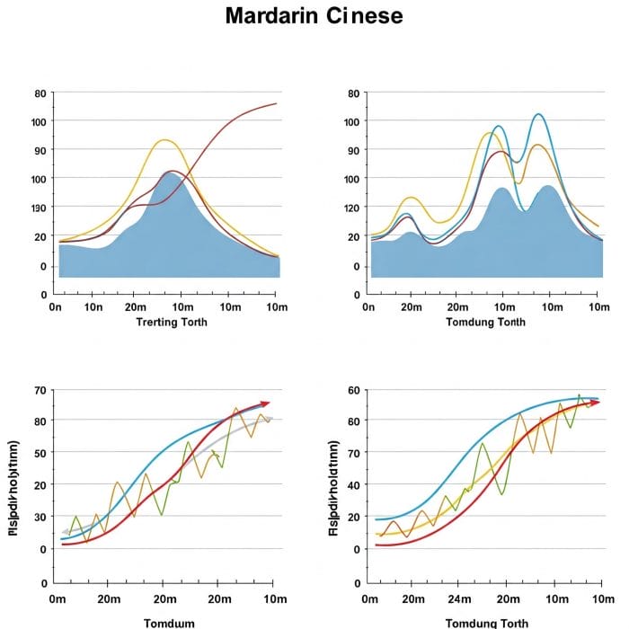 四声の音の高低を示すグラフ
