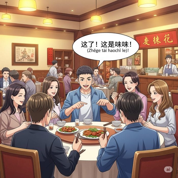 レストランで楽しそうに会話する人々