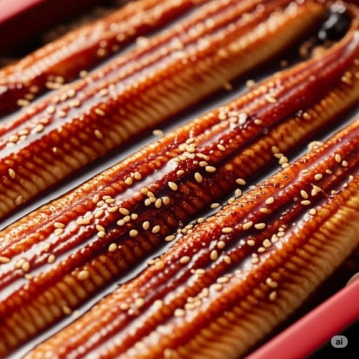 伝統的な漆塗りの重箱の蓋を開けると、湯気と共に現れる美しい「うな重」