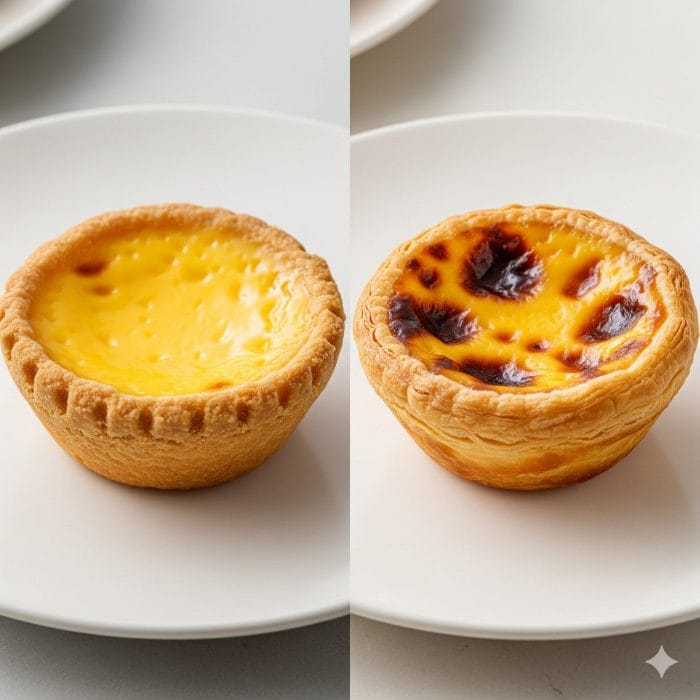 香港式とマカオ式のエッグタルトの比較