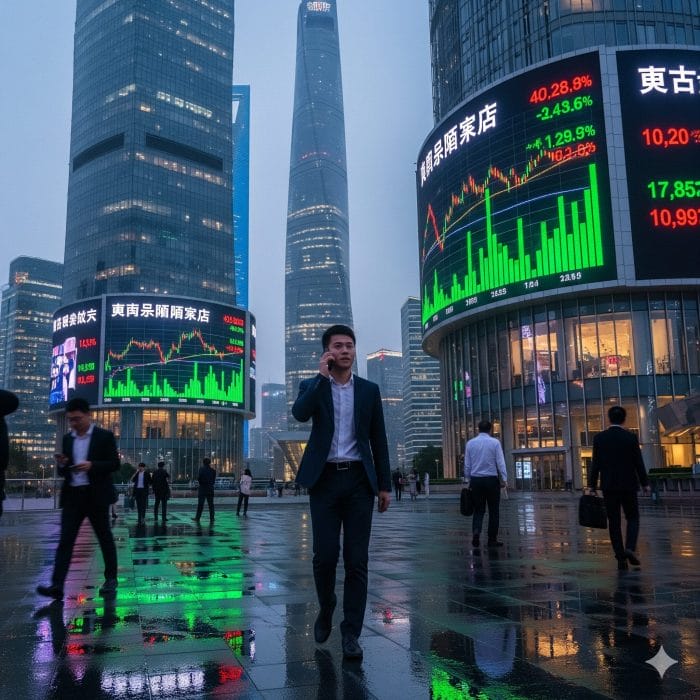 上海の陸家嘴金融地区の未来的な高層ビル群