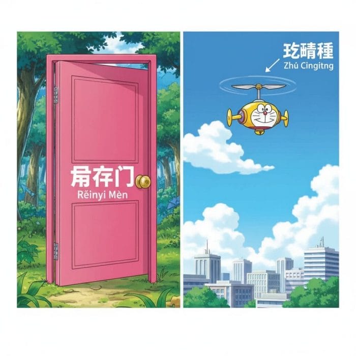 どこでもドア（任意门）とタケコプター（竹蜻蜓）の中国語