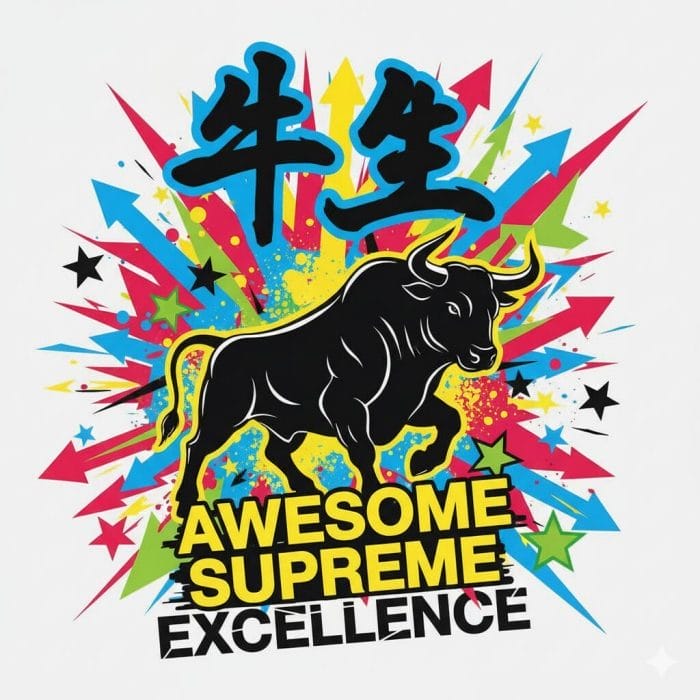 牛のイラストと中国語のスラング